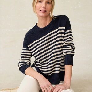 Faherty Miramar Linen Crewneck - Lighthouse Point